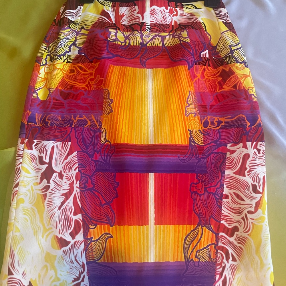 Peter Pilotto Abstract Multicolor Statement Pencil Skirt High Waist UK8 US4 - Picture 5 of 8